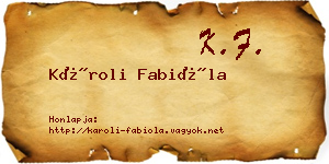 Károli Fabióla névjegykártya